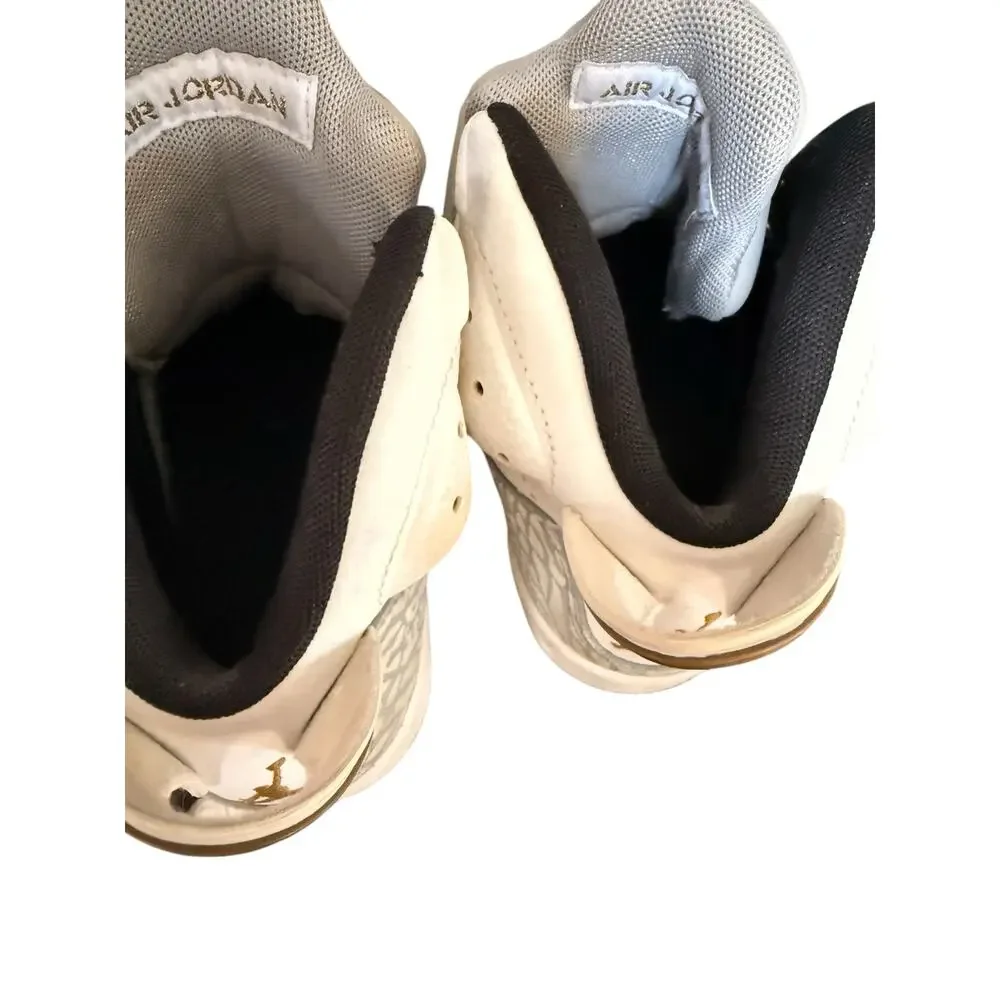 Jordan Youth Son of Mars Sneaker size 4.5Y Grey/White/Gold 512242 - 035